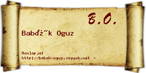 Babák Oguz névjegykártya